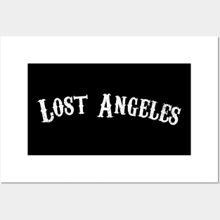 Los Angeles - Old english design - white letters Posters and Art